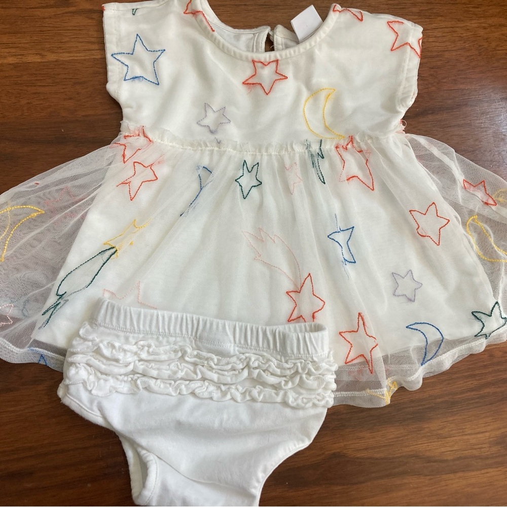 4th of July Embroidered 6-12 month dress vguc